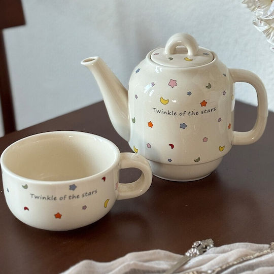 Alista Home Ceainic cu Cană Ceramică Albă 300ml