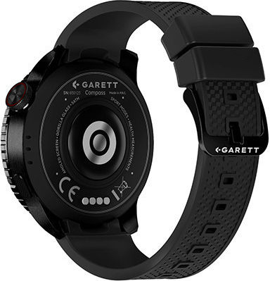 Garett Compass 53mm Αδιάβροχο Smartwatch με Παλμογράφο (Μαύρο)
