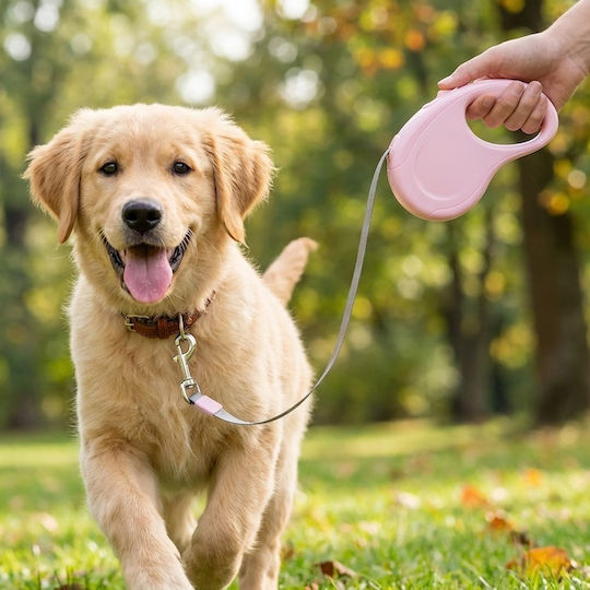 Foldable Dog Leash Lead Strap In Pink Colour 3m