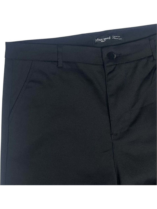 Women's Fabric Trousers in Straight Leg Black