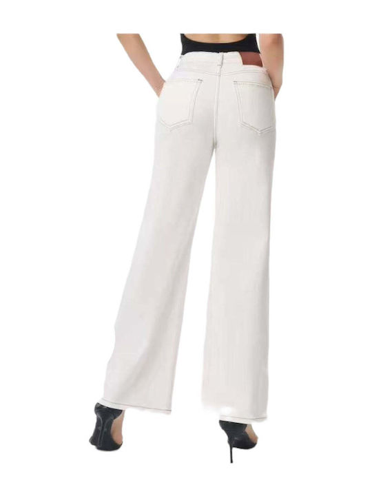 Blugi Damă Jean Pantaloni Cu Croială Lejeră Alb