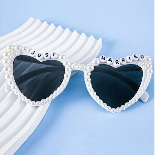 Ochelari Decorativi Alista Home Just Married Model Perle Nuntă Fabricat Buc 15.3 X 5.7 X 14.5 Cm Alb