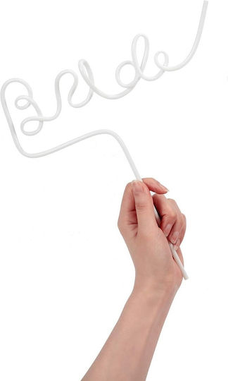 Plastic Straw Alista Home Bride Model Wedding Theme Diameter 0.5 Cm White
