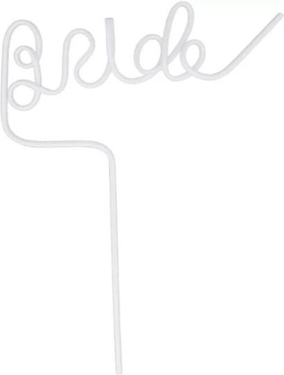 Plastic Straw Alista Home Bride Model Wedding Theme Diameter 0.5 Cm White