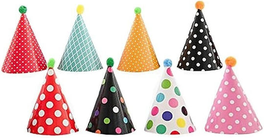 Set 6 Pălării de Petrecere Alista Home Pentru Copii Carton 24 X 13.5 Cm Model Cu Buline Și Dungi Multicolor
