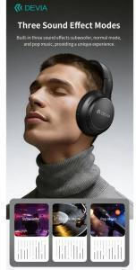 Devia JH-820 Lite1 Căști Bluetooth Wireless Over Ear cu 10 Ore Autonomie Bej