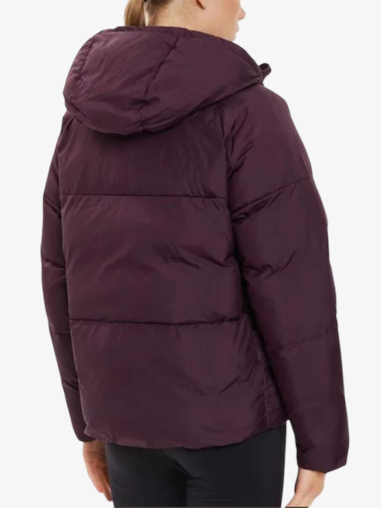 Poly Дамско Puffer Якето Водоустойчиво За Зима Лилаво