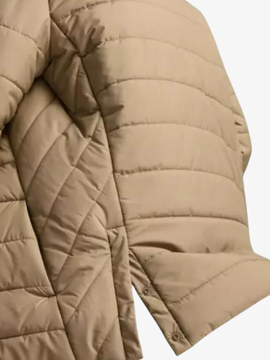 Essentials Дамско Puffer Якето Водоустойчиво За Зима Кафяво