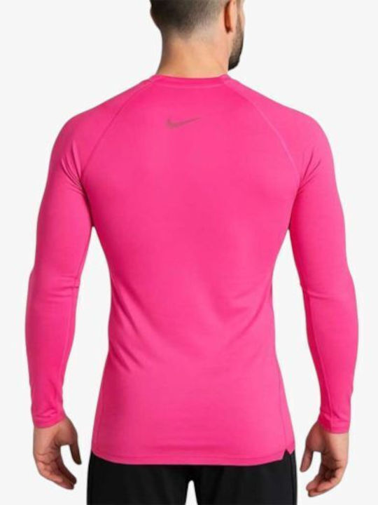 Nike Pro Мъжка Термоизолационна Риза С Дълъг Ръкав Розова