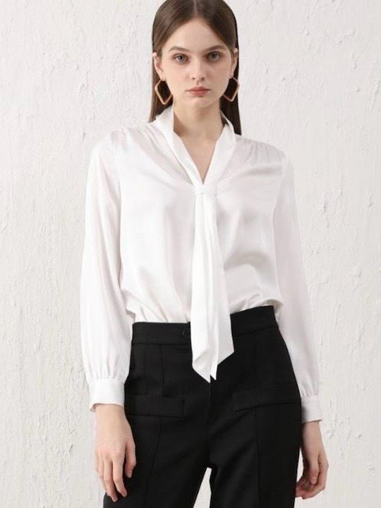 Bluza Damă Satin Alb