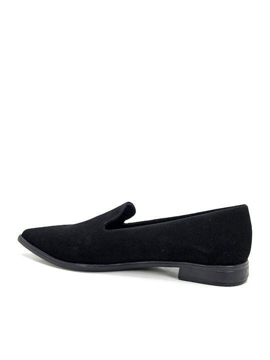Δερμάτινα Γυναικεία Loafers σε Μαύρο Χρώμα