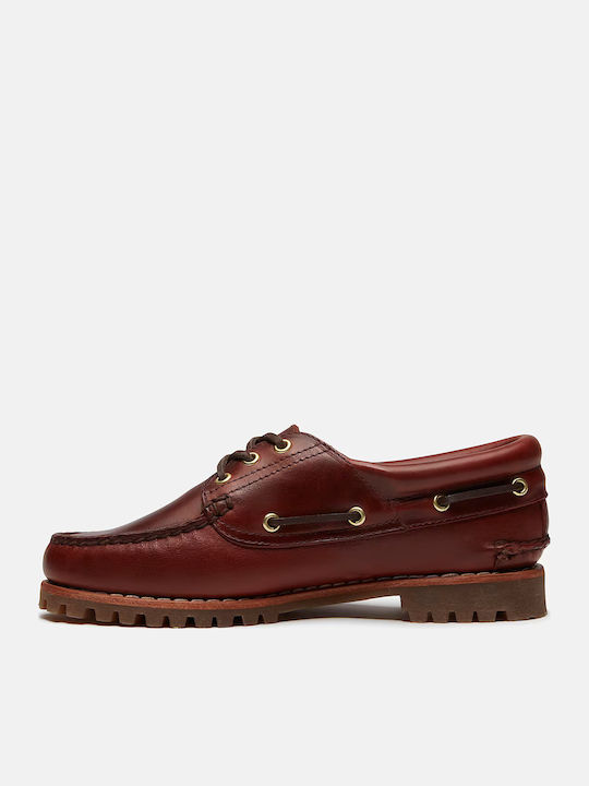 Leather Women's Boat Shoes in Brown Colour