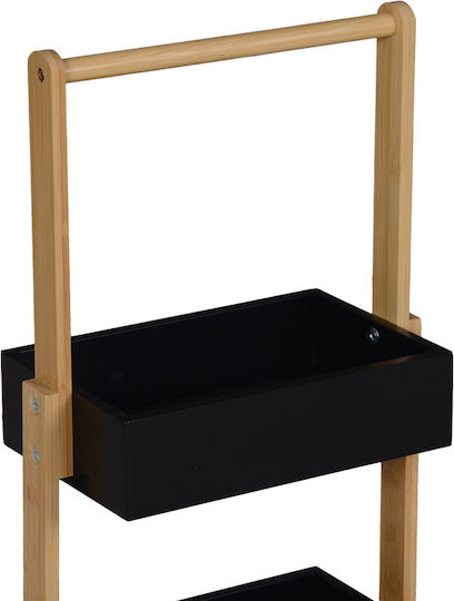 Pakketo Arvy Επιδαπέδια Ραφιέρα Μπάνιου Ξύλινη 32x20x75.5cm Μαύρη