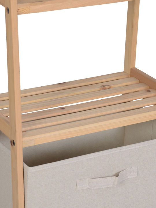 Pakketo Wolen Επιδαπέδια Ραφιέρα Μπάνιου Ξύλινη 42x27.5x139cm Μπεζ