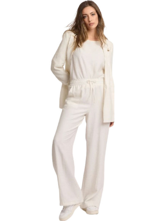 Women's Fabric Trousers Latte Panna