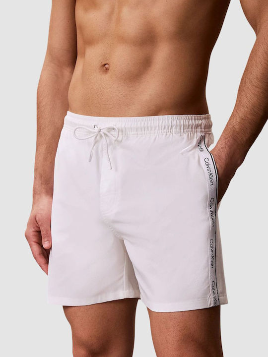 Calvin Klein Medium Drawstring Мъжки Бански Плувни Шорти Бял
