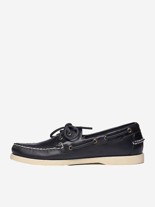 Portland Leather Men's Boat Shoes in Blue Colour