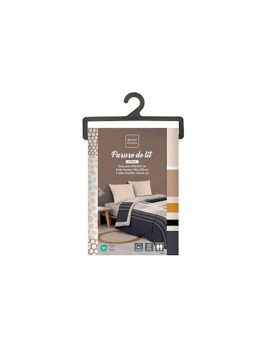 Douceur d'Intérieur Σετ Σεντόνια Μονά 140x190εκ. 4 (4τμχ)