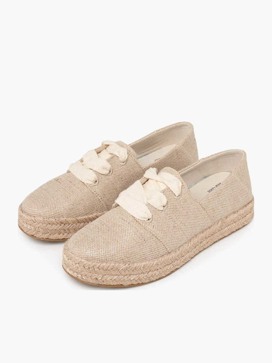 Fabric Women's Espadrilles in Beige Colour