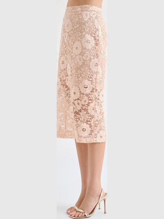 Pencil Midi Skirt Pink