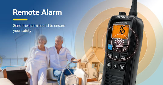Retevis RM22 Kabelloser CB- und Zwei-Wege-Funkgerät VHF Marine 6W mit Monochrom-Display