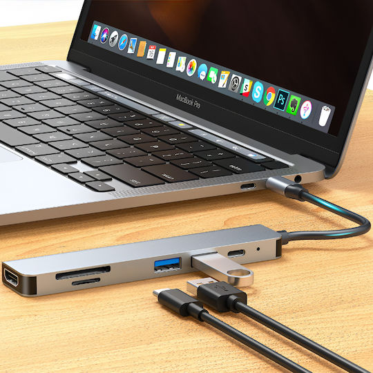 LinQ USB-C Docking Station With HDMI 4K PD Gray (ID7964)