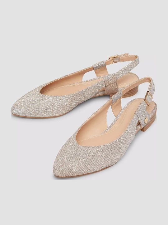 Γυναικείες Μπαλαρίνες Slingback σε Χρυσό Χρώμα