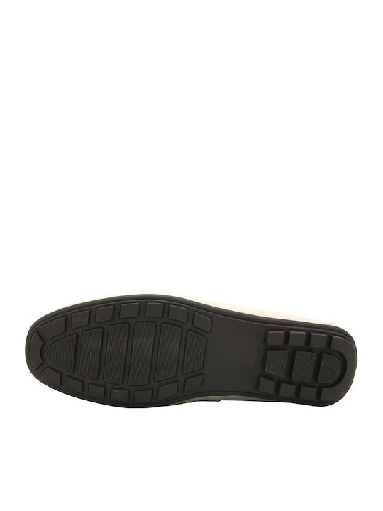 Leather Men's Loafers In White Colour