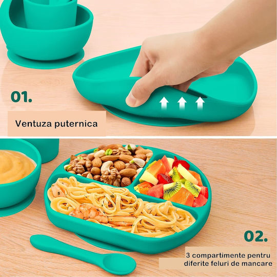 Alista Home Alista Home Baby- und Kinder-Essgeschirr aus Silikon Grünes 5er-Pack
