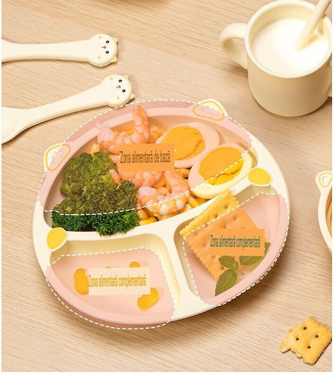 Alista Home Set de Masă din Silicon Bej 4 Piese pentru 12+ Luni
