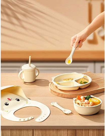 Alista Home Set De Masă Din Silicon Bej 6 Piese Pentru 12+ Luni