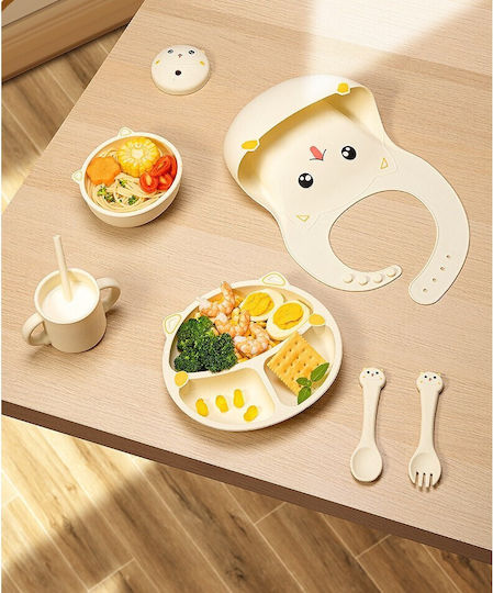Alista Home Set De Masă Din Silicon Bej 6 Piese Pentru 12+ Luni