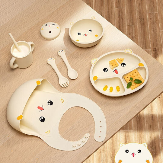 Alista Home Set De Masă Din Silicon Bej 6 Piese Pentru 12+ Luni