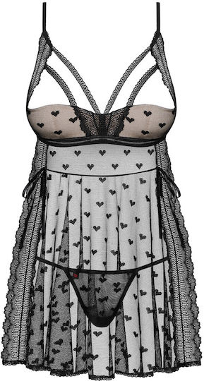 Damen Nachthemd Heartia Schwarz