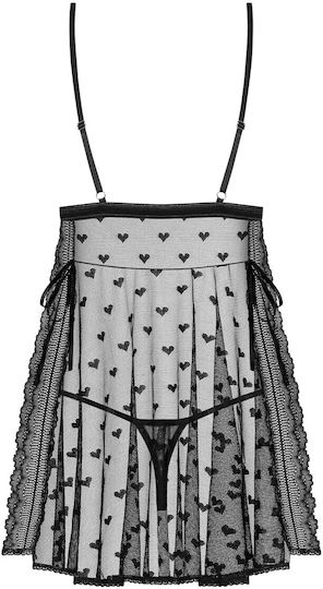 Damen Nachthemd Heartia Schwarz