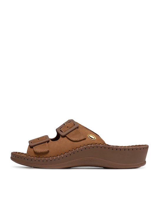 Anatomic Summer Women's Platform Slippers Style Brown