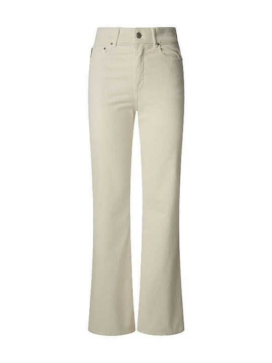Willa High Waist Women's Jean Trousers Flared Cream