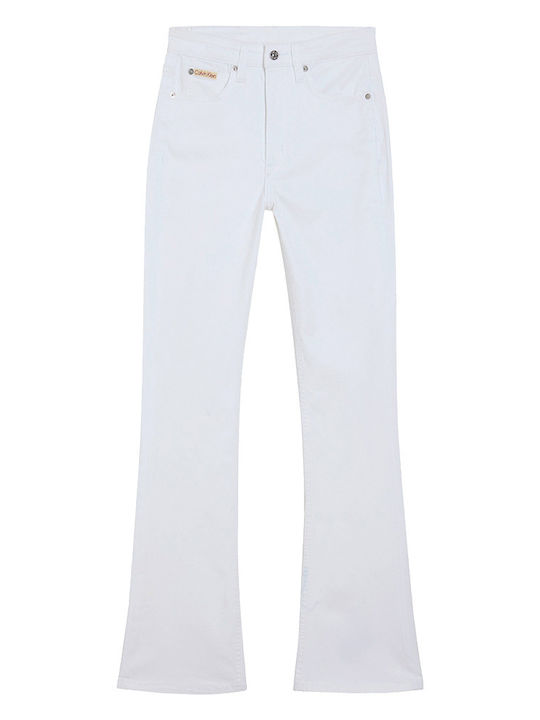 Ψηλόμεσο Γυναικείο Jean Παντελόνι σε Skinny Εφαρμογή Λευκό