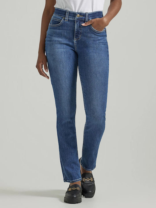 Women's Jean Trousers in Straight Line Cobalt Sheen