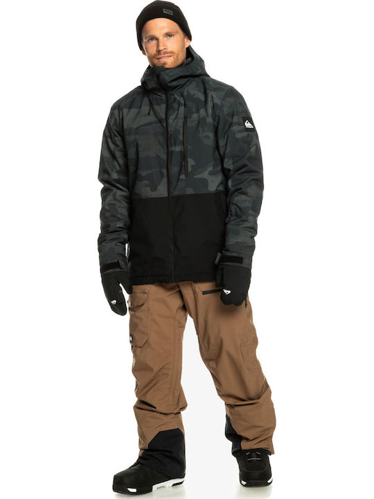 Quiksilver Mission Printed Block EQYTJ03403-KVJ3 Ανδρικό Μπουφάν για Σκι & Snowboard Μαύρο