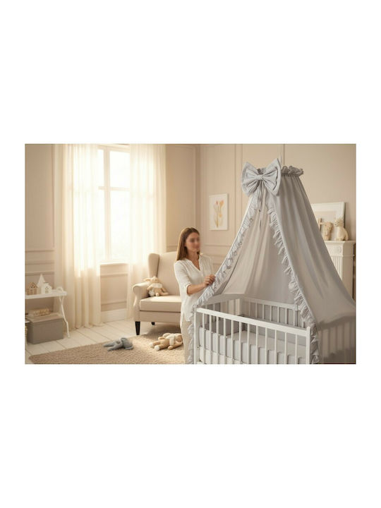 MimiNu Κουνουπιέρα Κούνιας Βαμβακερή Γκρι 210x145εκ.