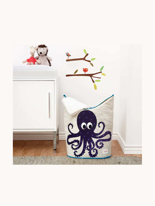 3 Sprouts Детска кошница за играчки Octopus Тъмносин 50x29x57см 1бр