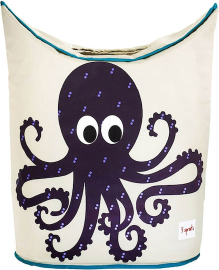 3 Sprouts Παιδικό Καλάθι Απλύτων από Ύφασμα Octopus Navy Μπλε 50x29x57cm