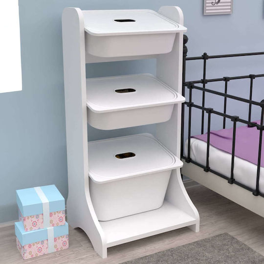 Freebox Spielzeug Aufbewahrungssystem aus Holz Weiß 44x35x90cm 1Stück