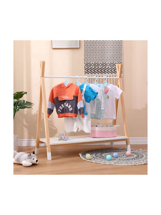 Freebox Kids Wall Hanger Multi Hook Wooden with Shelf