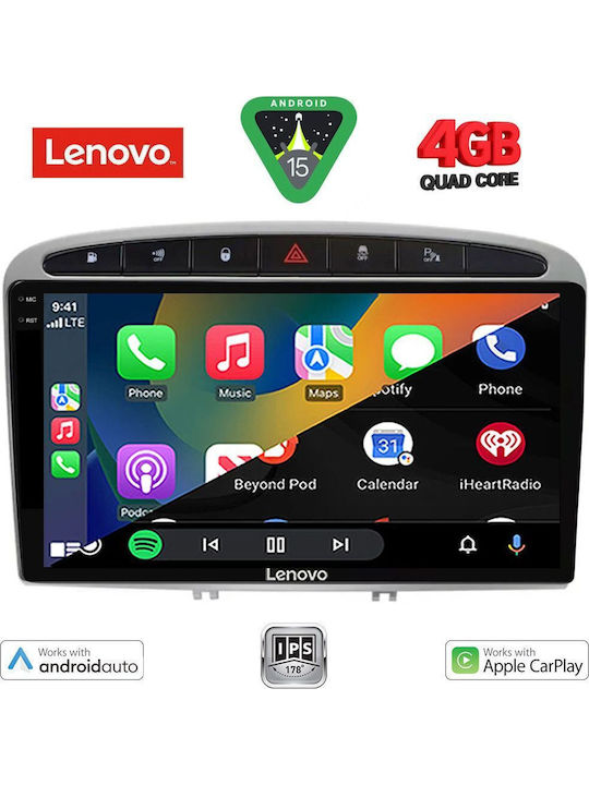 Lenovo Car Audio System for Peugeot 308 / RCZ 2007-2012 (Bluetooth/USB/WiFi/GPS/Apple CarPlay/Android Auto) with 9" Touch Screen