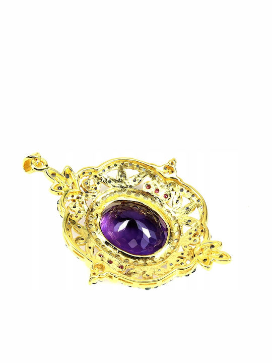 Stunning 925 Silver Pendant Natural Amethyst Peridot Sapphires Garnets Stunning 925 Silver Pendant Natural Amethyst Peridot Sapphires Garnets