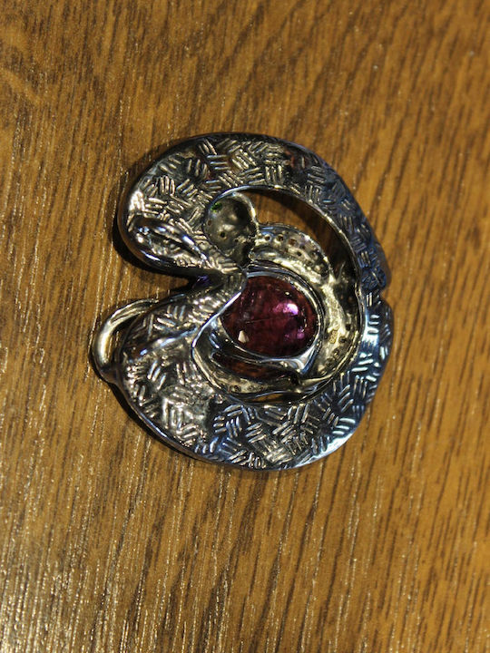 Artistic Cat Pendant Silver Natural Amethyst Diopside Sapphires Songea Artistic Cat Pendant Silver Natural Amethyst Diopside Sapphires Songea
