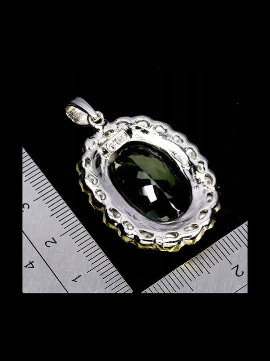 Silver Pendant Natural 29ct Prasiolite Green Amethyst Pearls Beautiful Silver Pendant Natural 29ct Prasiolite Green Amethyst Pearls Beautiful