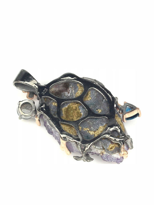 Silver Pendant Amethyst Topaz 925 Natural Silver Pendant Amethyst Topaz 925 Natural